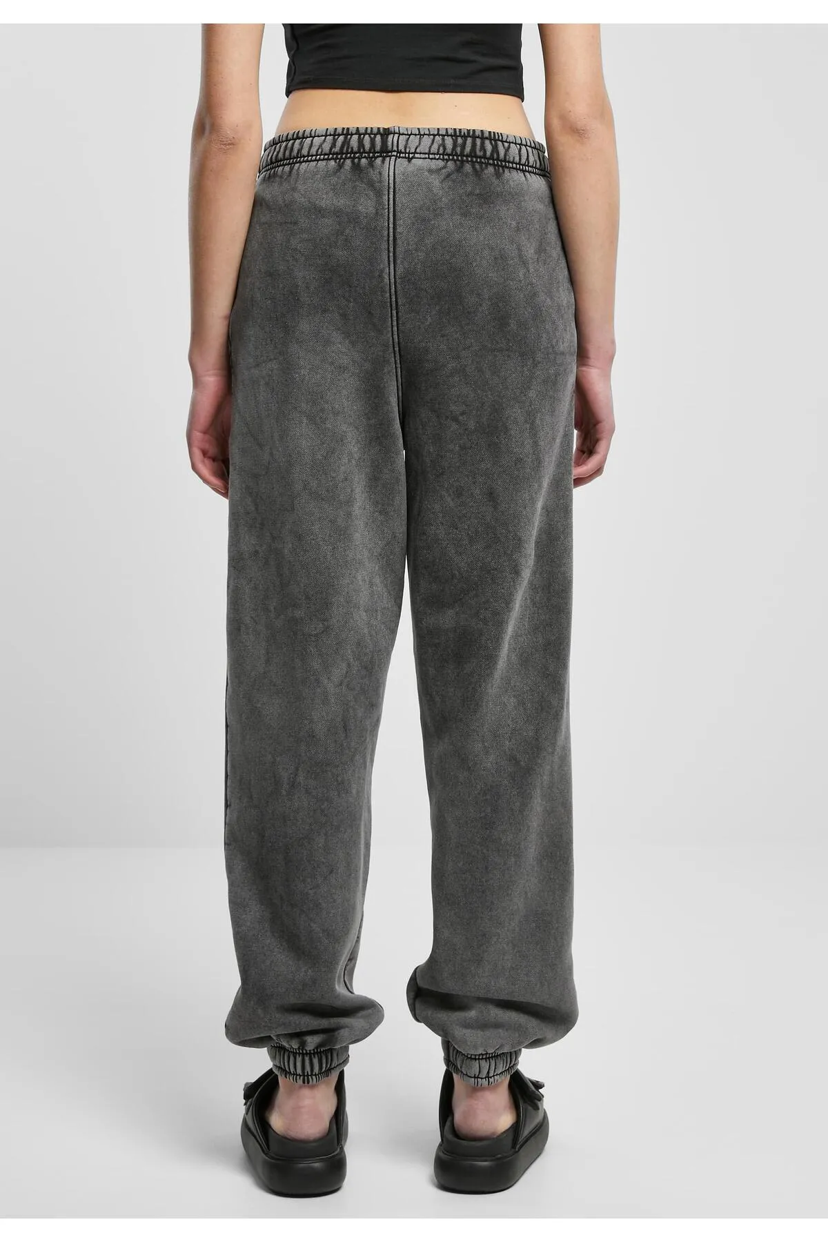 Urban Classics  Damen Sweatpants mit hoher Taille und Stonewashed-Effekt