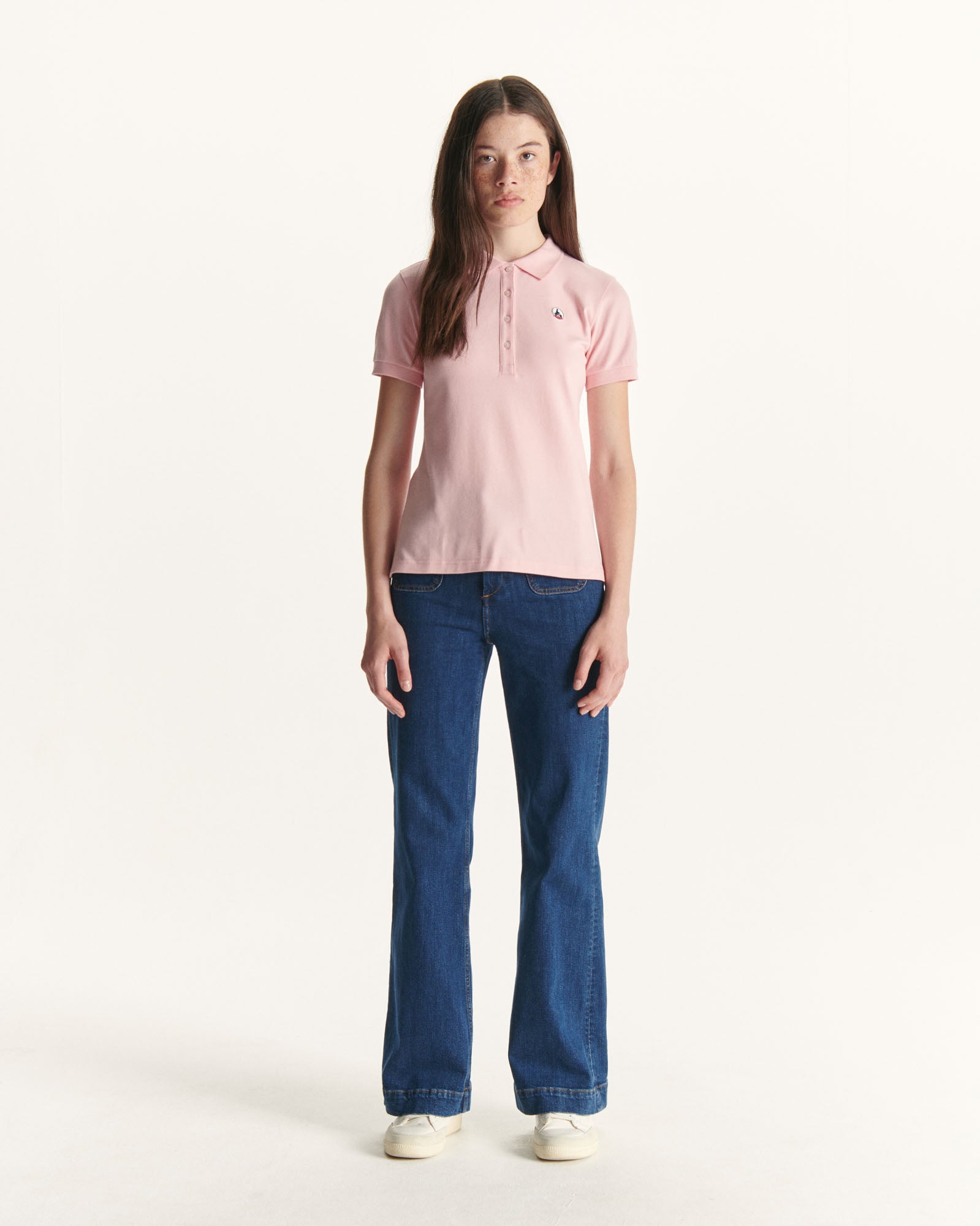 Polo en coton biologique Rose pêche Franca