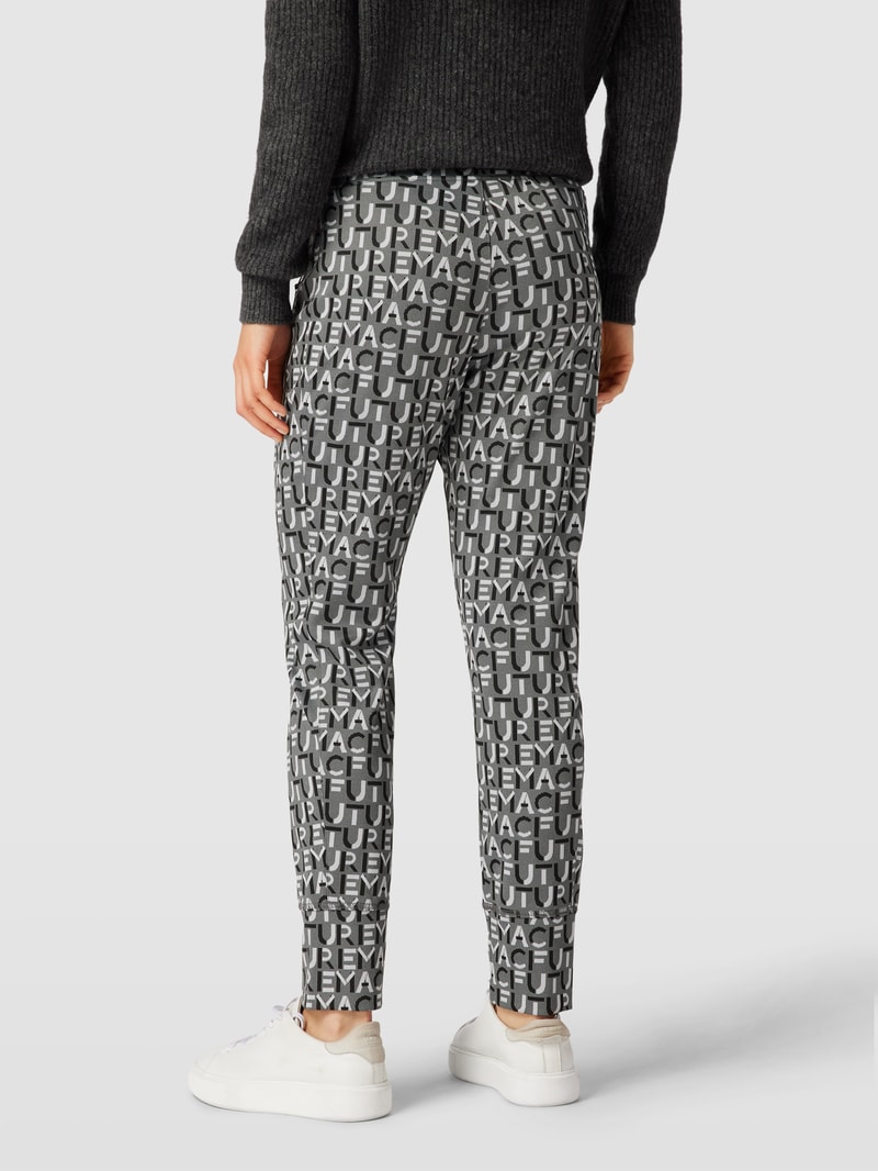 Sweatpants mit Allover-Muster Modell 'FUTURE' in dunkelgrau
