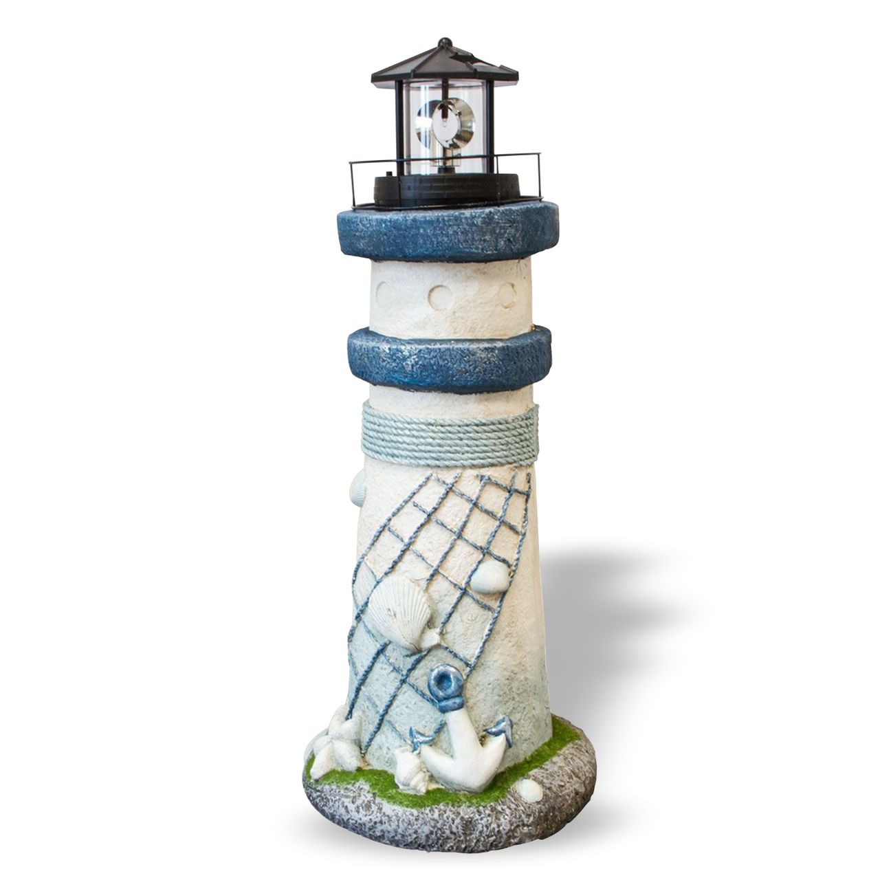 Lemodo Leuchtturm MARITIM mit Solar-Rundum-Leuchte in blau