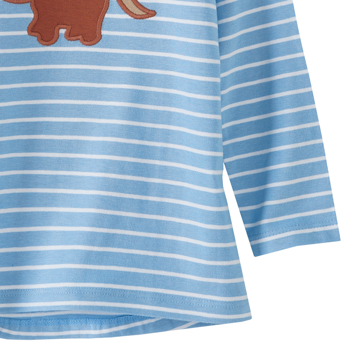 Mädchen Langarmshirt mit Pferde-Applikation