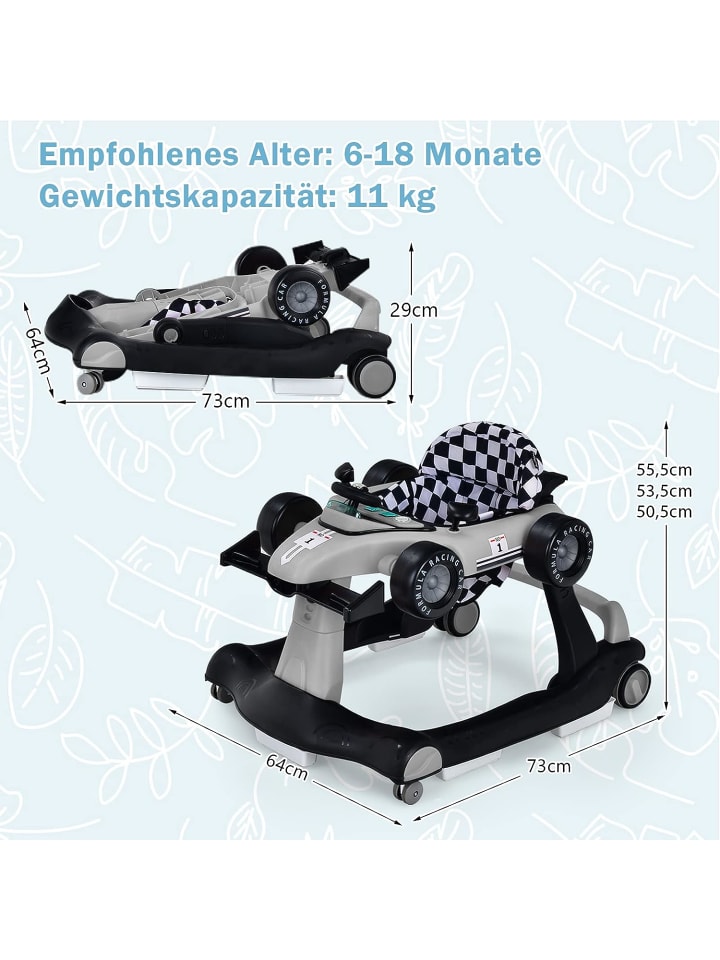 COSTWAY 4 in 1 Lauflernwagen in Grau günstig kaufen 75 cm