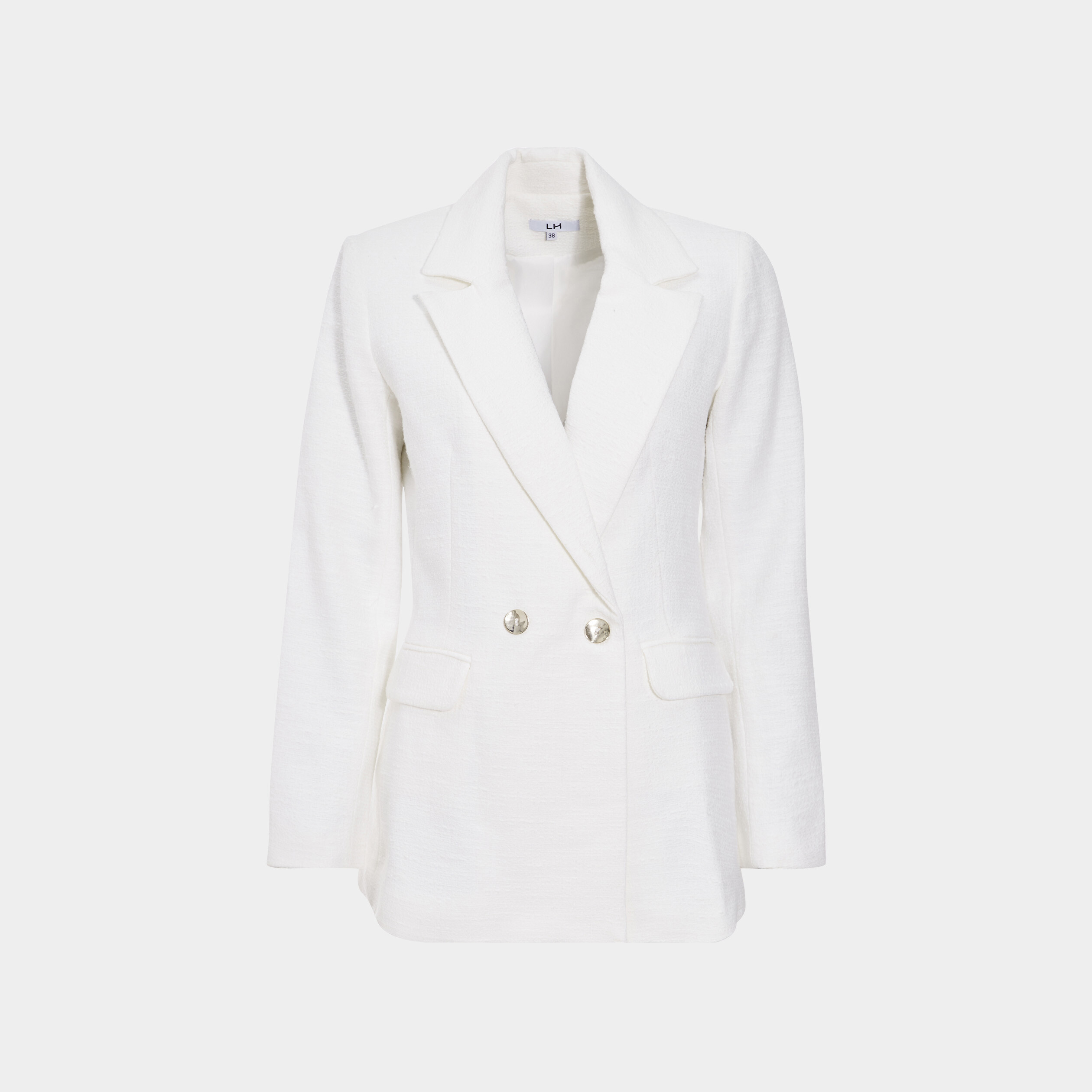Veste tailleur manches longues ivoire femme | La Halle