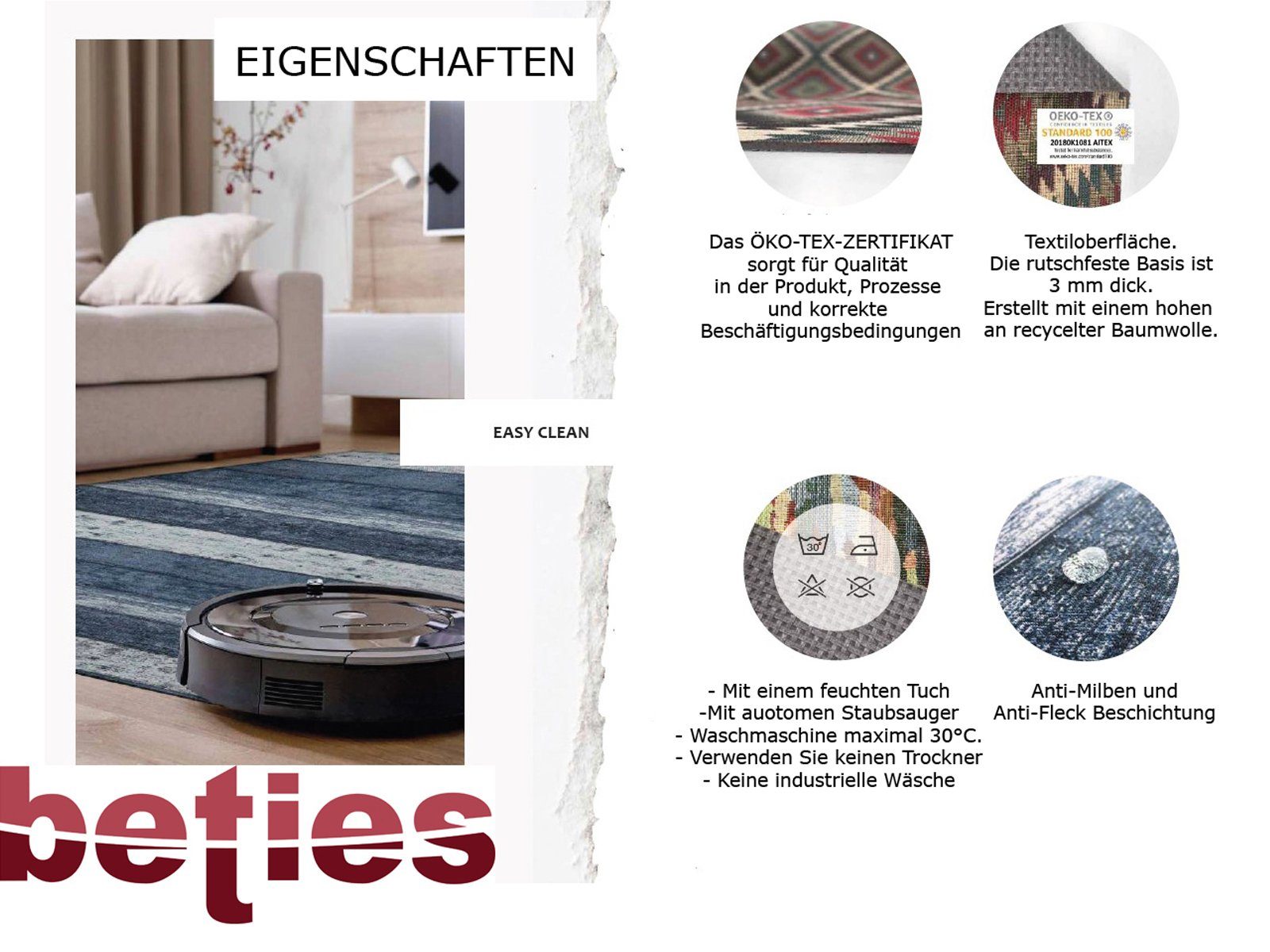 Läufer Teppich-Läufer, beties, rechteckig, Höhe: 3 mm, zuschneidbar, Fotodruck im Jute-Look