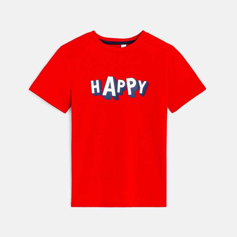 T-shirt à message rouge garçon
