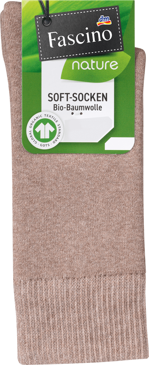 Soft-Socken mit Bio-Baumwolle, braun, Gr. 35-38, 1 St
