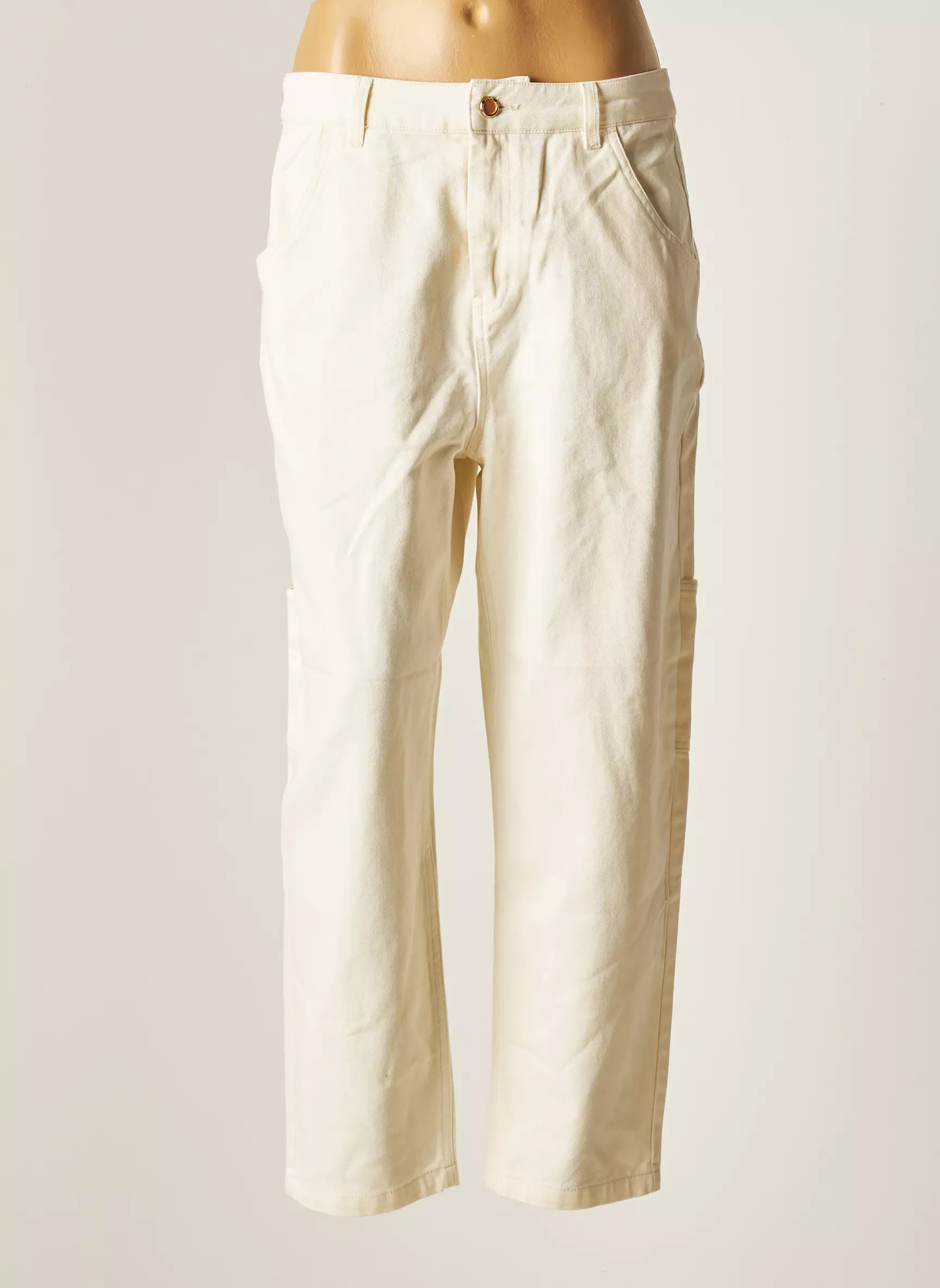 Only Pantalons Droits Femme couleur beige