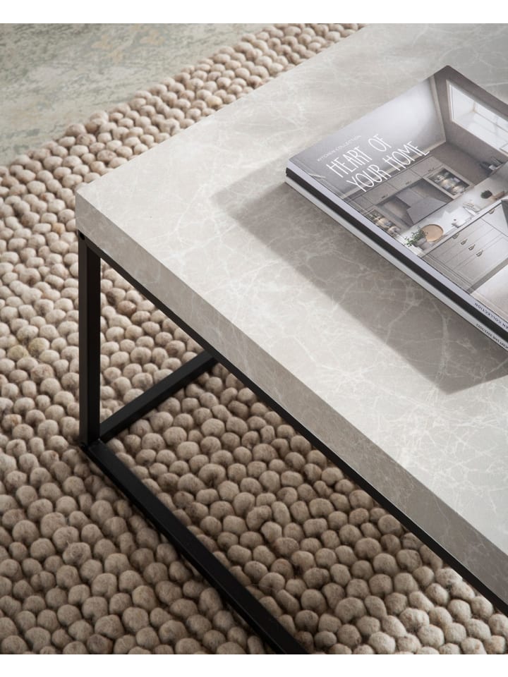 KADIMA DESIGN Couchtisch 60x60x38 cm Sandfarben Sofatisch in Stein-Optik Modern, in Beige günstig kaufen onesize