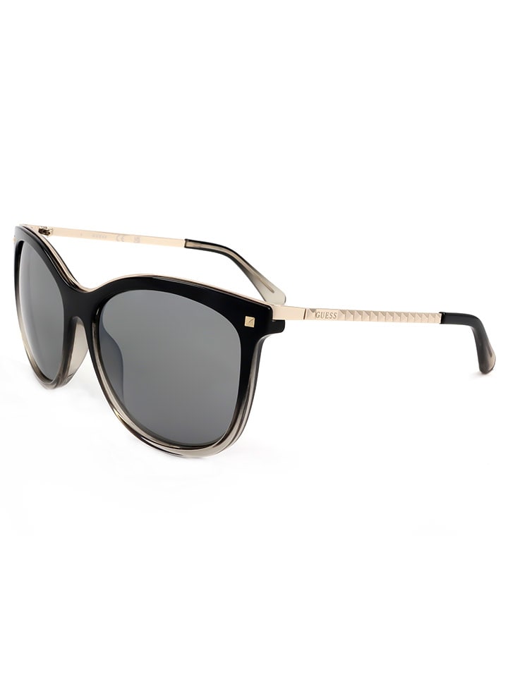 Guess Damen-Sonnenbrille in Schwarz-Gold/ Grau günstig kaufen 60