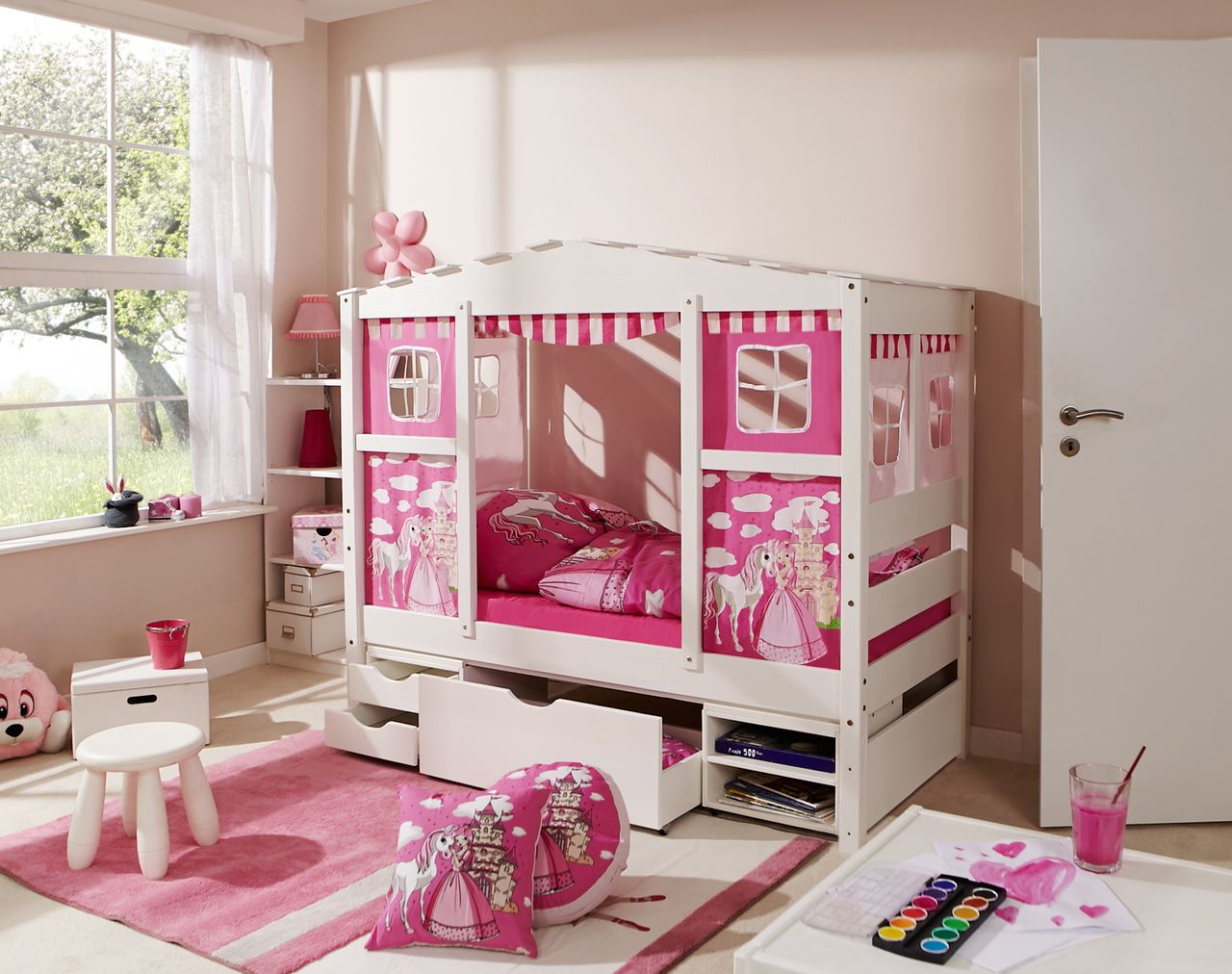 Ticaa Hausbett MINI Prinzessin Rosa Var 3 inkl. Matratze