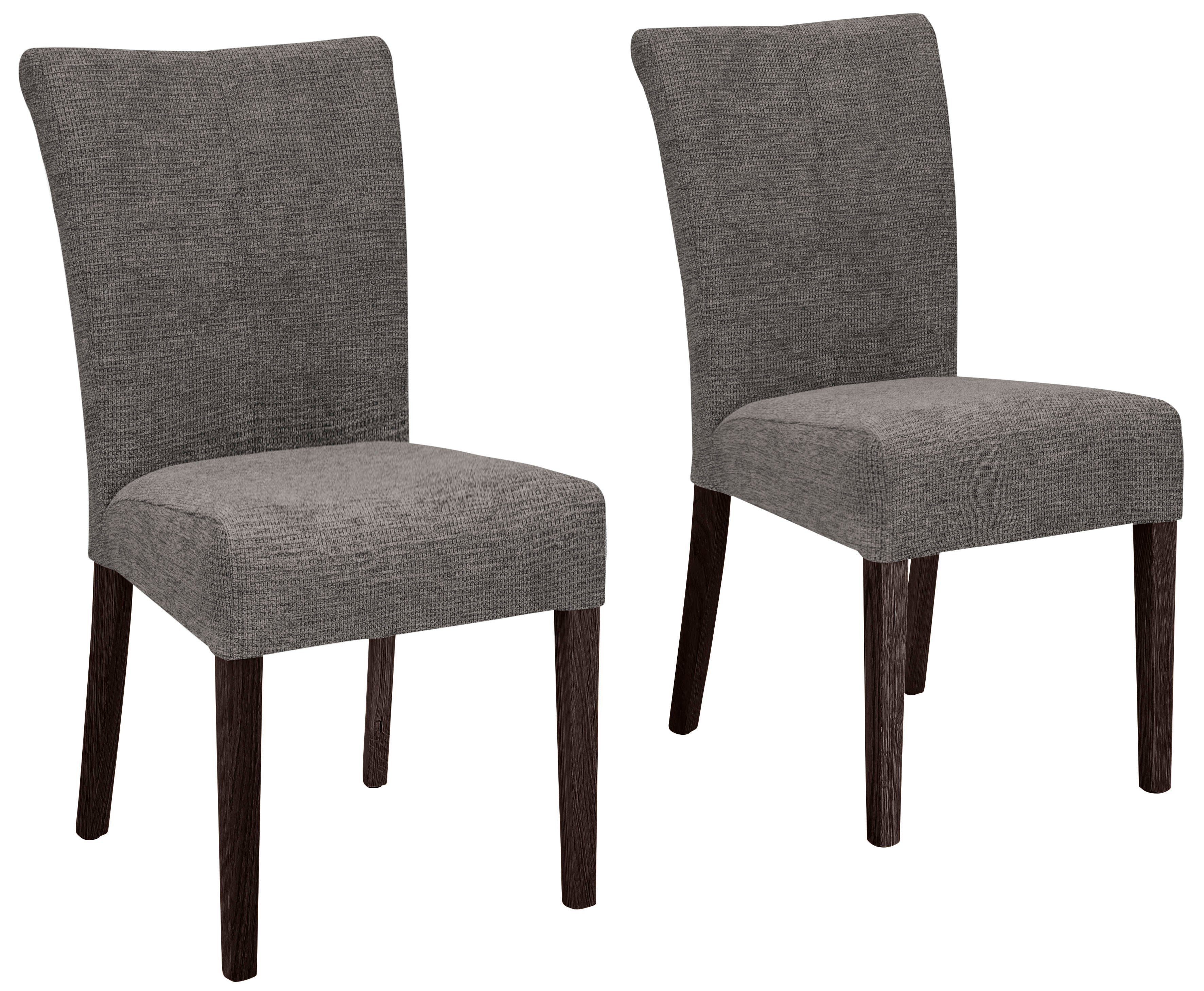 Home affaire Stuhl Queen (Set, 2 St), Beine aus massiver Buche, wengefarben lackiert