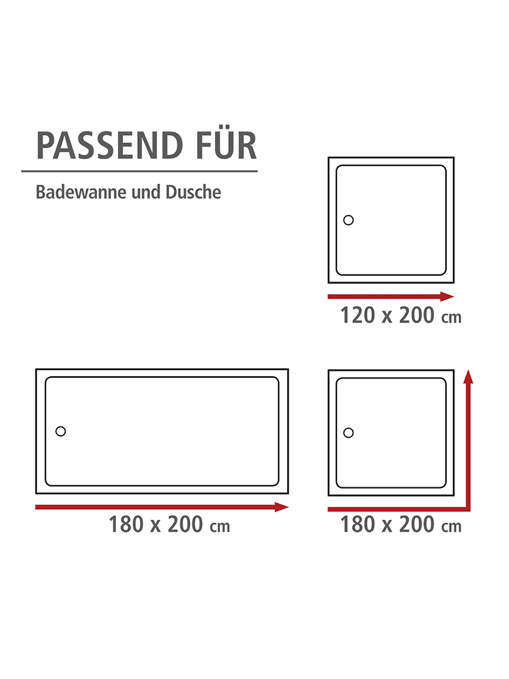 Wenko Anti-Schimmel-Duschvorhang 