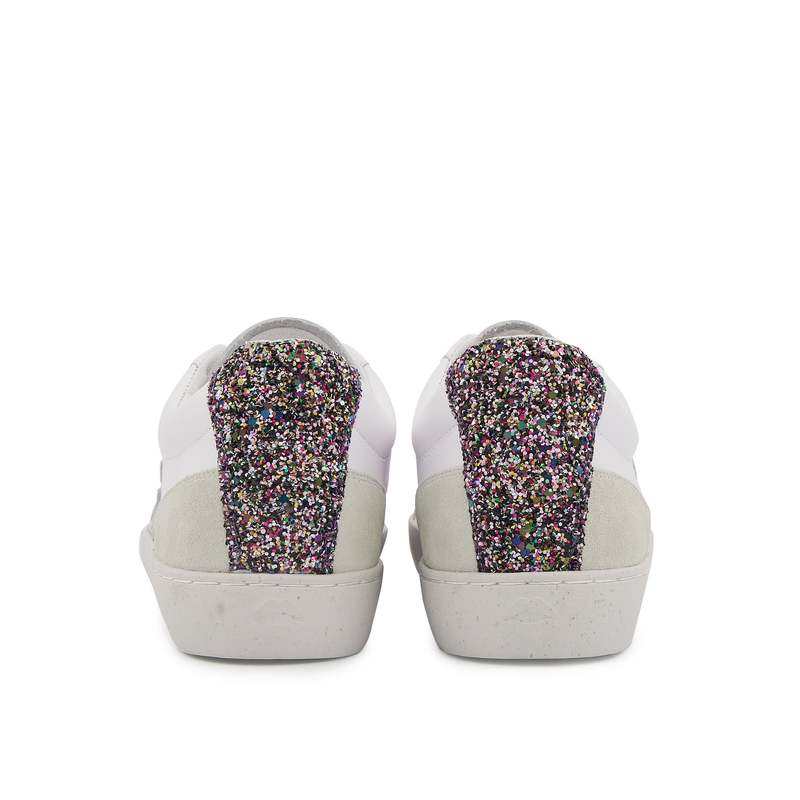 Baskets en cuir Colette blanc rose gold glitter