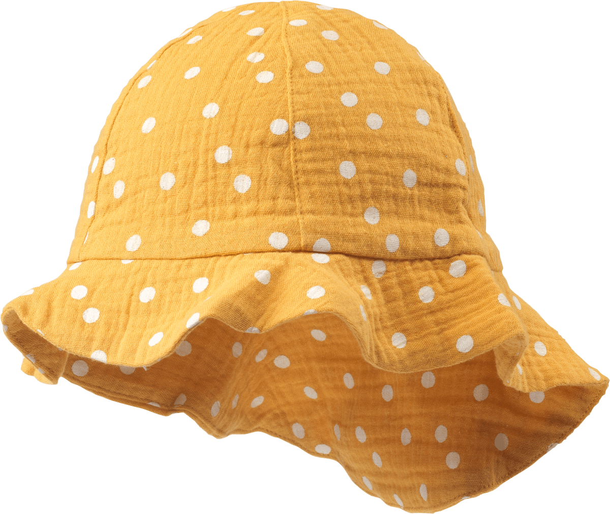 Kinder Mütze, Gr. 48/49, aus Bio-Baumwolle, gelb, 1 St