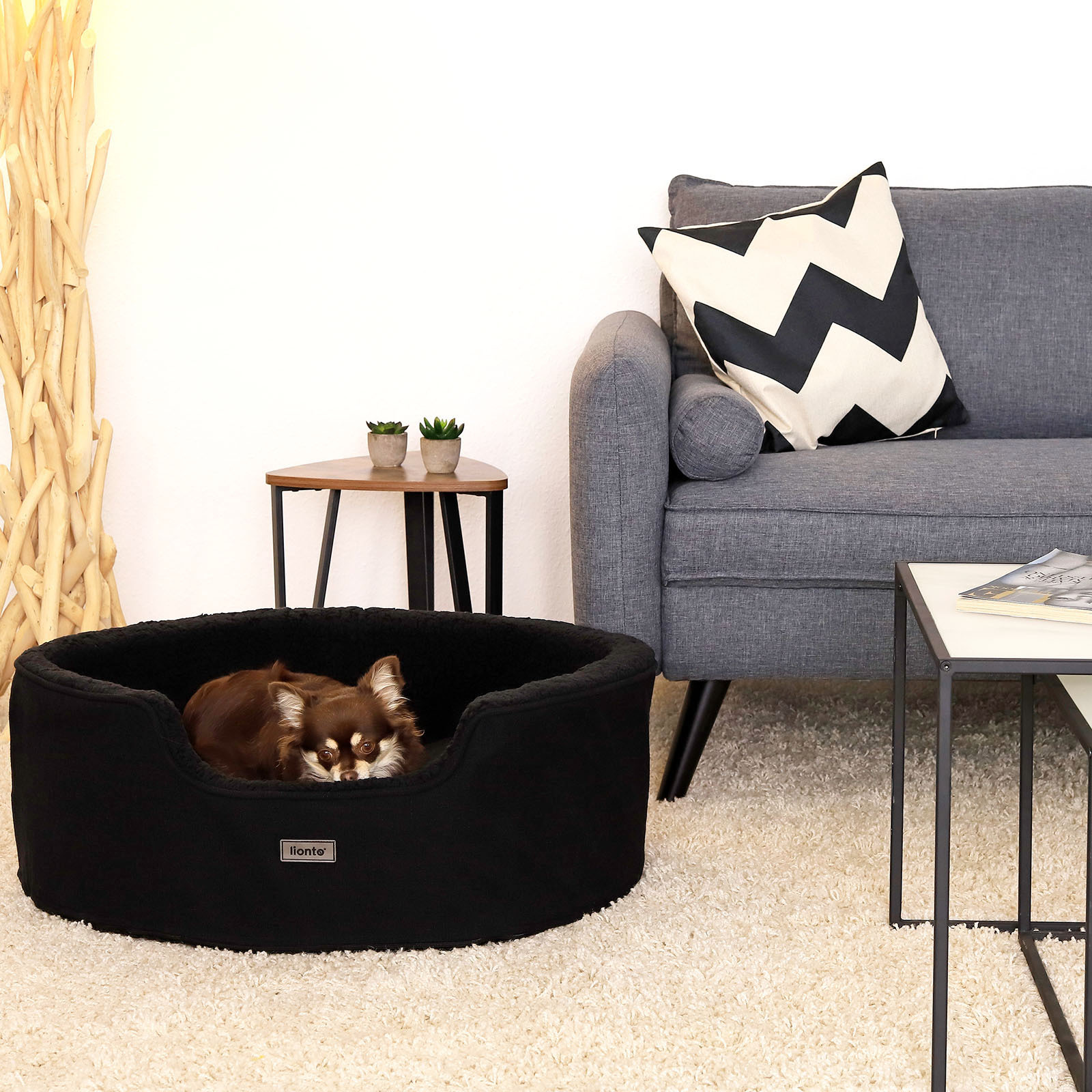 Lionto Hundebetten Lionto Hundebett mit Wendekissen schwarz S