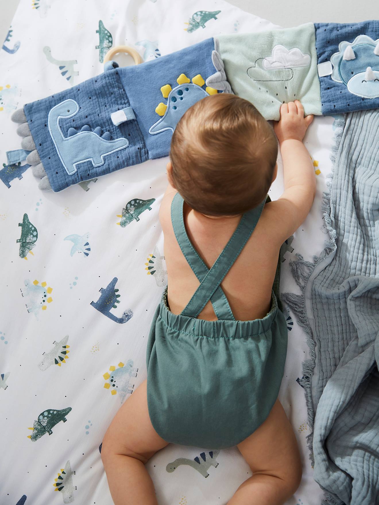 Vertbaudet Baby Stoffbuch KLEINER DINO - blau