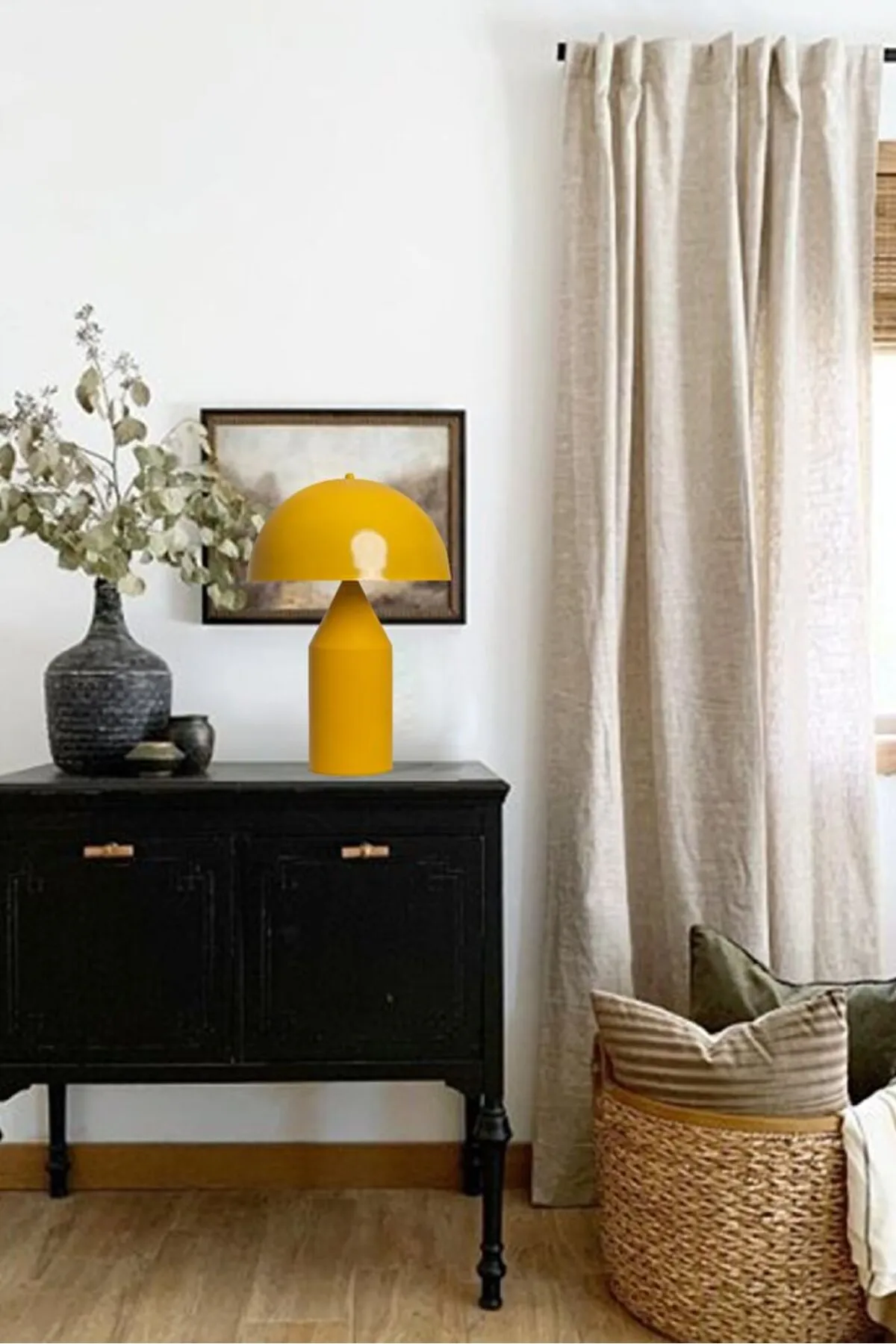 Bamyum  Lipeo Tischlampe Gelb 30cm, Pilzlampe Metalllampe