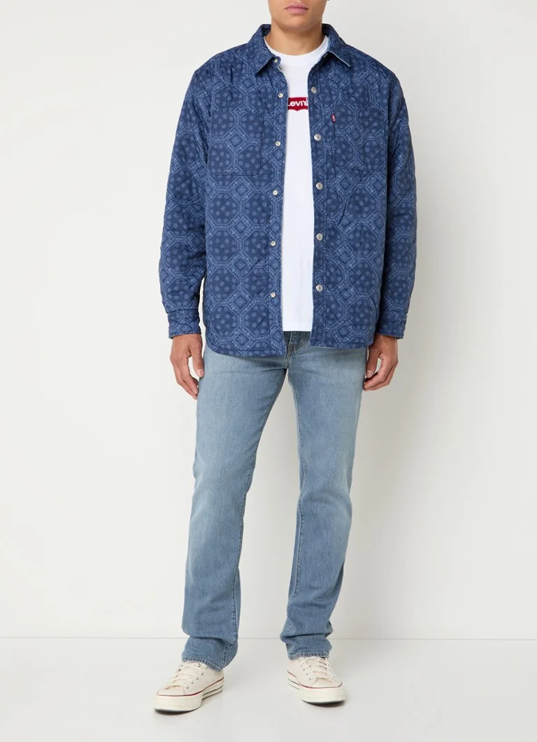 Cămașă Levi's Bryant din denim cu buzunare la piept și imprimeu inversat