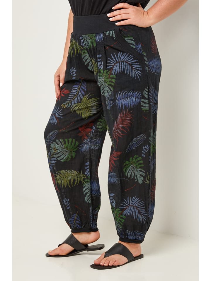 Curvy Lady Hose in Schwarz/ Grün günstig kaufen