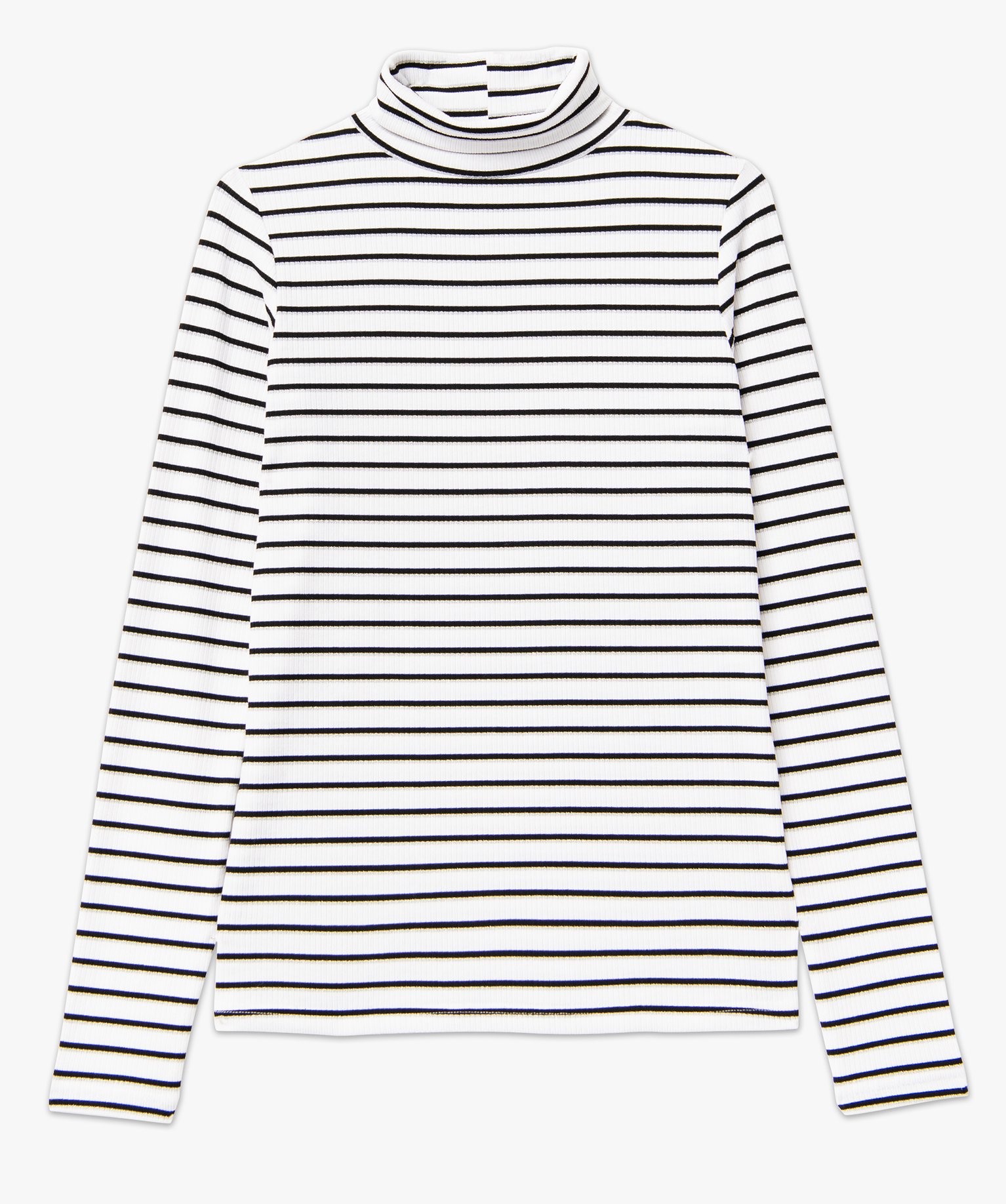 Tee-shirt à manches longues et col roulé à rayures femme raye | GEMO