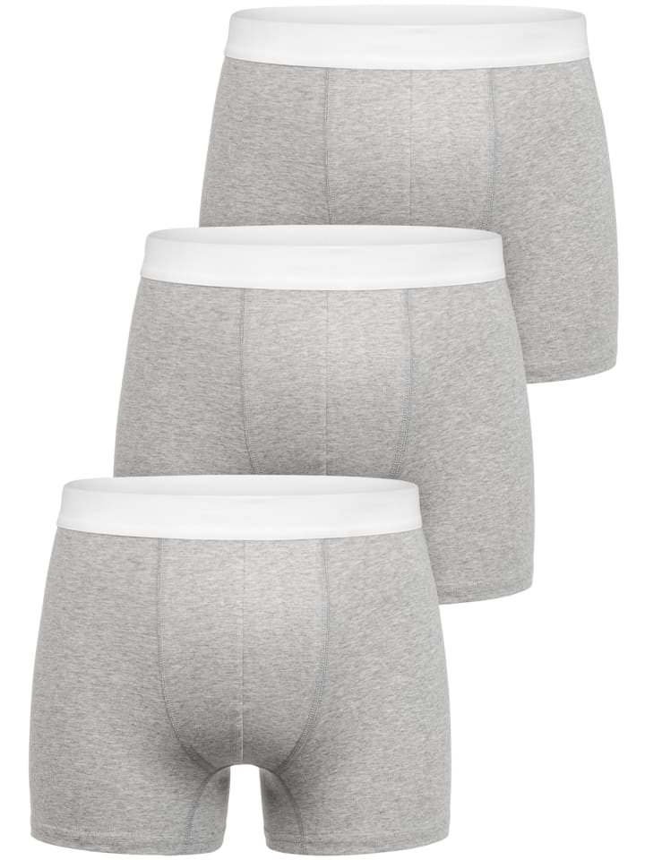 Amaci&Sons 3er Pack Boxershorts BEAU in Grau/Weiß günstig kaufen