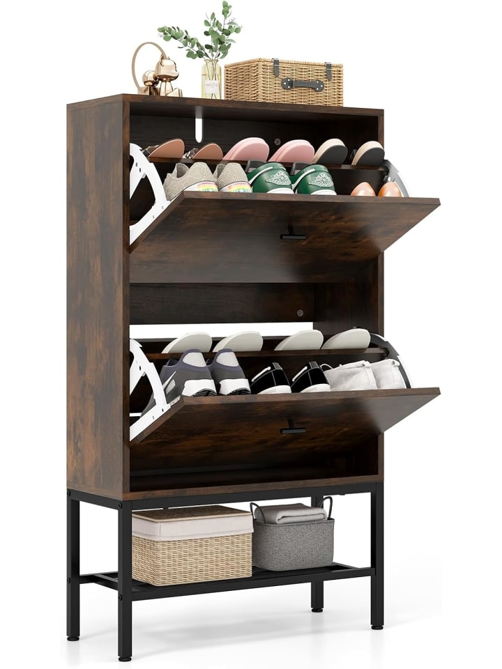 COSTWAY Schuhschrank für 15 Paar Schuhe 106cm in Braun günstig kaufen onesize