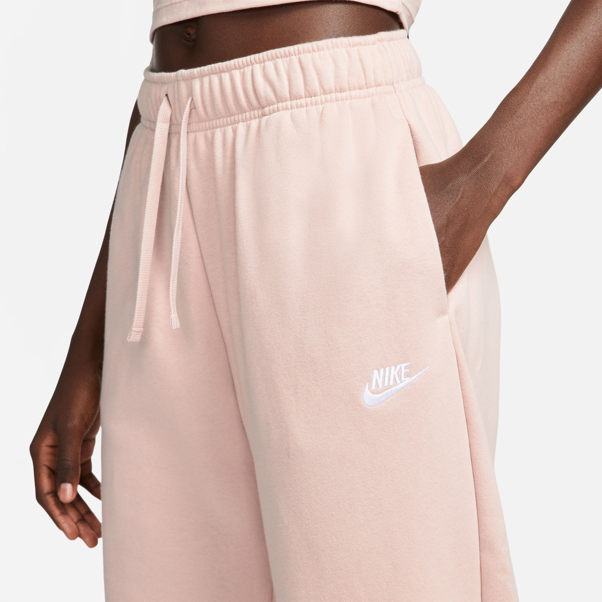 Sportswear Club Fleece Mid-Rise Oversized Trainingshose Damen - Nude