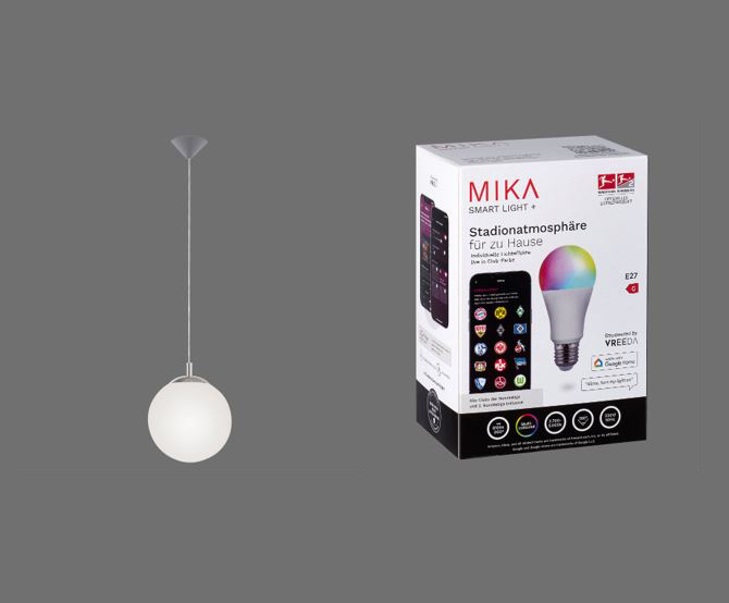 JUST LIGHT Pendelleuchte mit MIKA Leuchtmittel 1xE27/10Watt/2700-5000K, Ø25cm, IP20, Stahl
