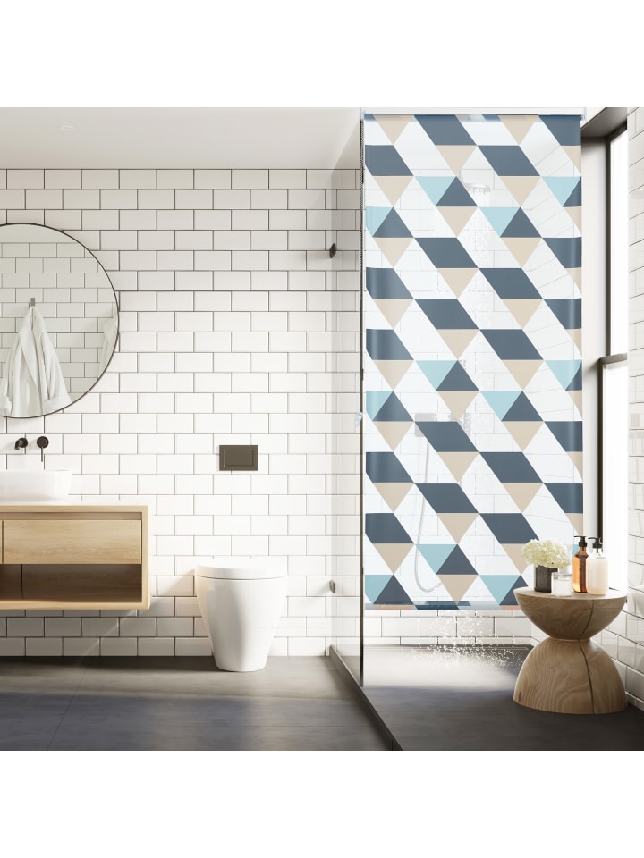 relaxdays Duschrollo Triangle in Bunt - (B)120 x (H)240 cm günstig kaufen onesize