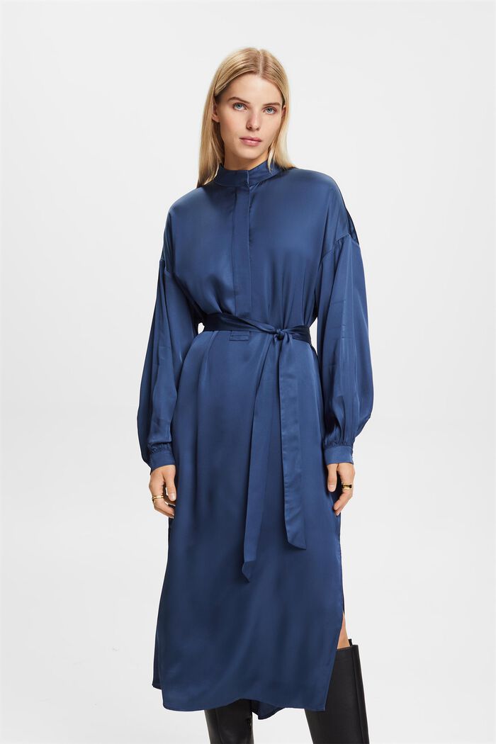 Hemdblusenkleid aus Satin
