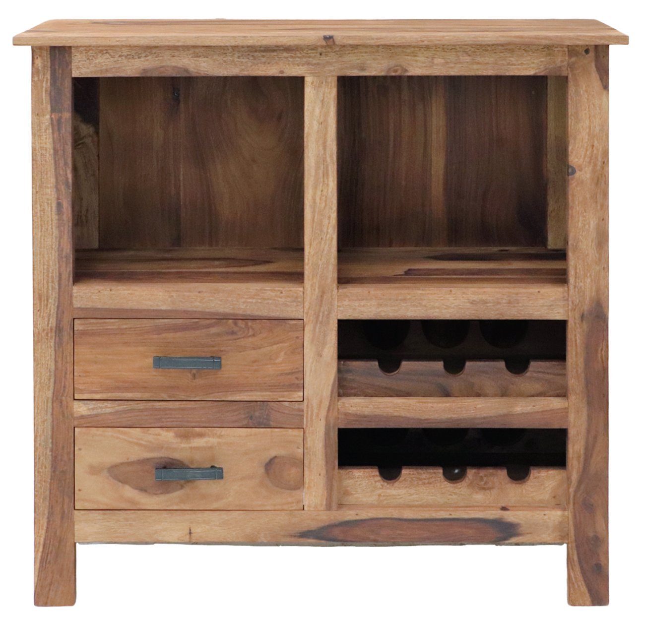 Indischesmoebelhausde Barschrank Barschrank Rami 90x90x35 aus indischem Sheesham-Massivholz