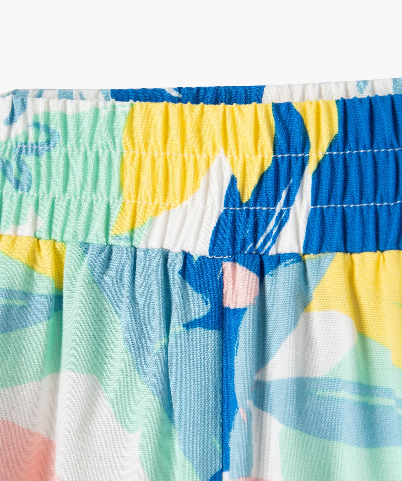 Pantalon fille fluide à motifs feuillage exotique multicolore | GEMO
