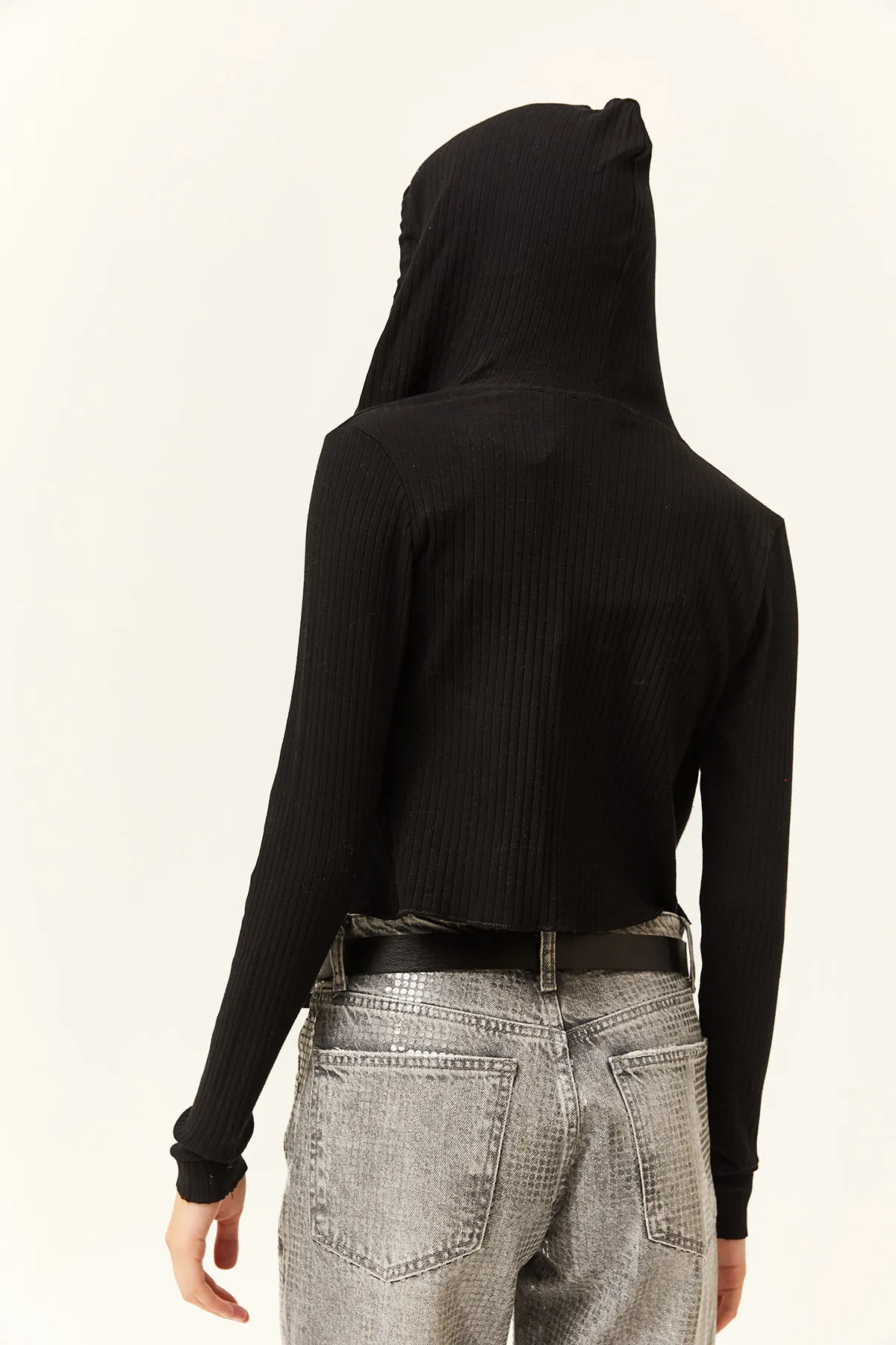 Olalook  Schwarzes Damen-Set mit Oberteil und Strickjacke innen, 2-teilig