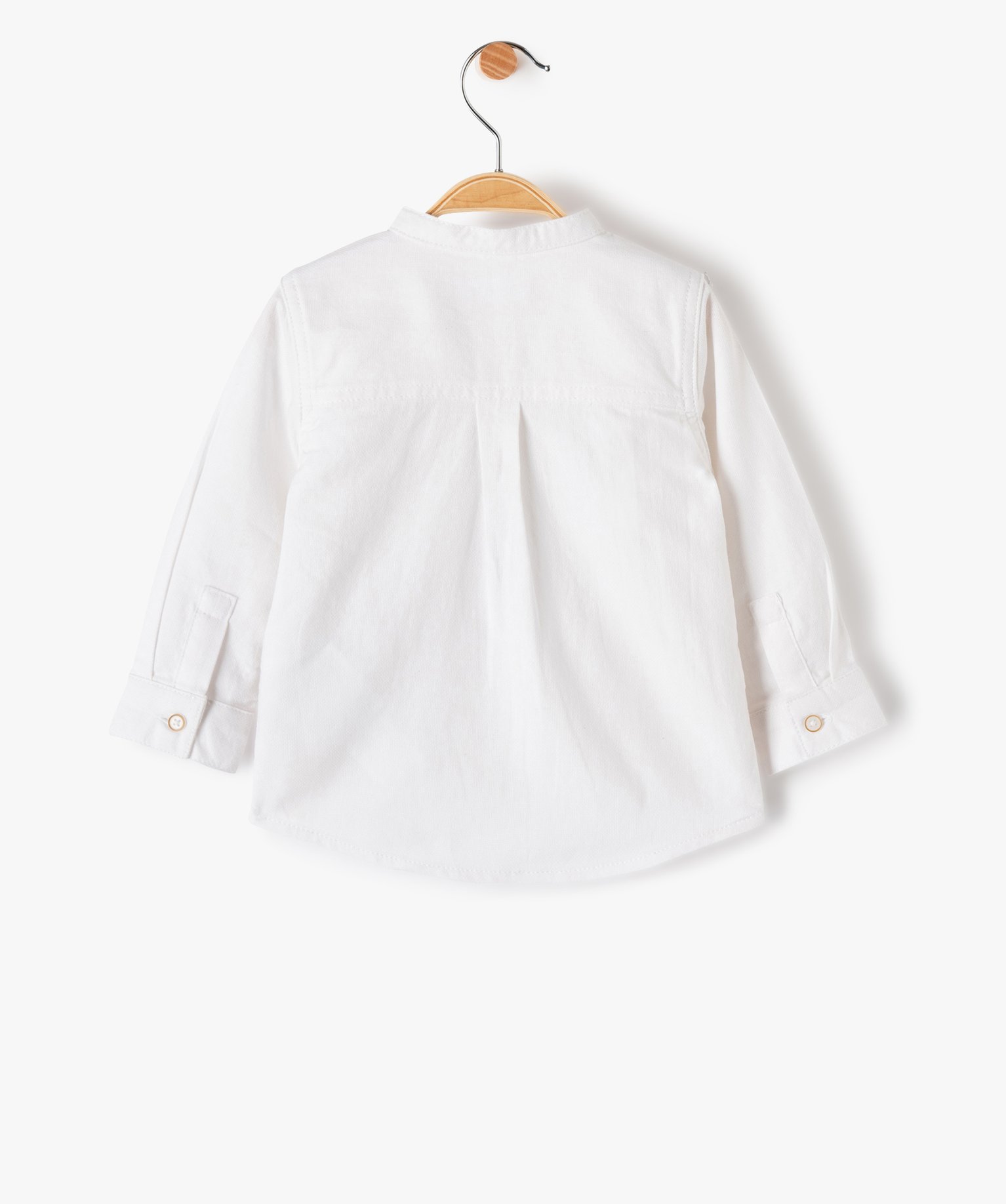 Chemise bébé Garçon manches longues avec col mao ecru | GEMO