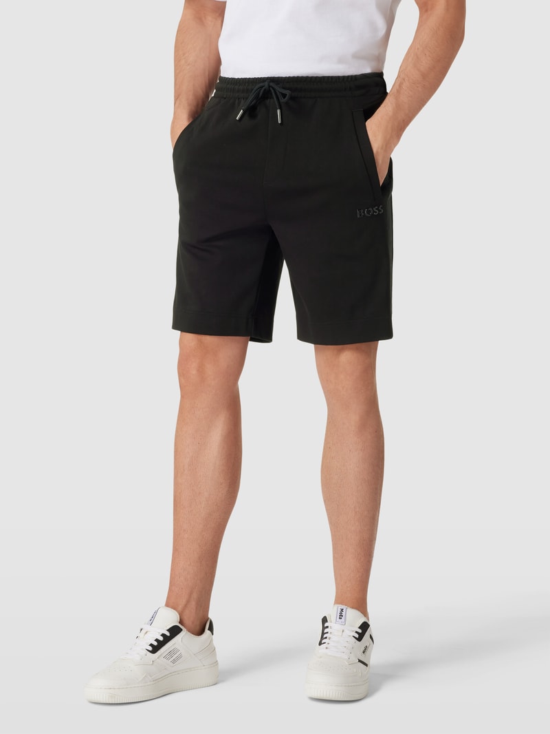 Shorts mit Label-Detail Modell 'Headlo' in schwarz