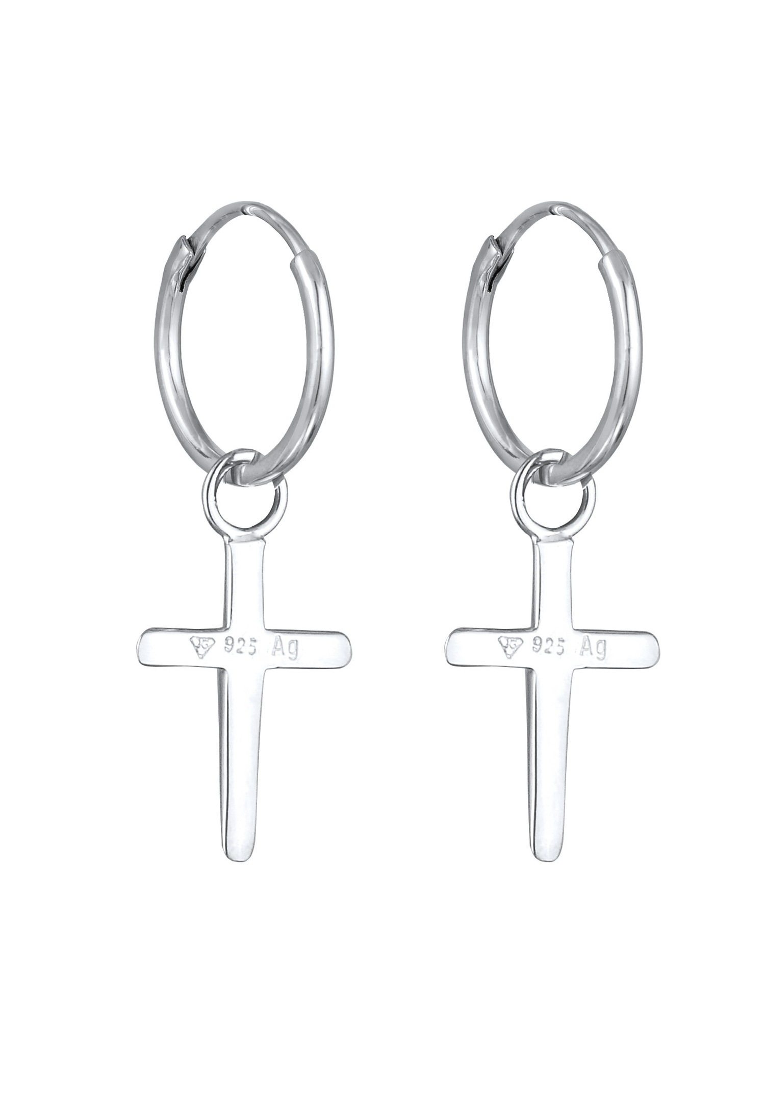 Elli Elli Creoles Femmes Croix Argent Sterling 925 Úrvacsora / Bérmálás
