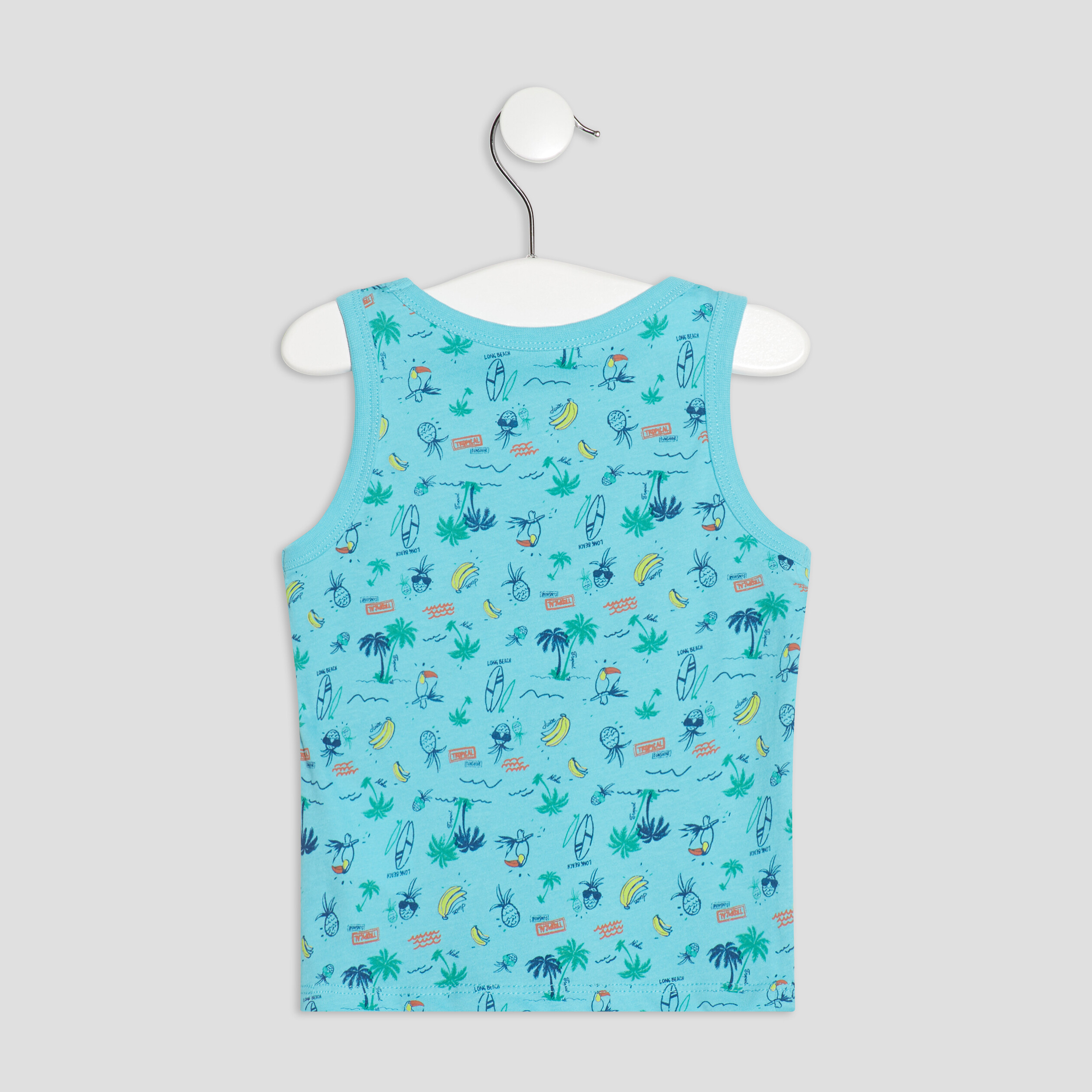 Débardeur bretelles larges bleu turquoise bébé garçon | La Halle