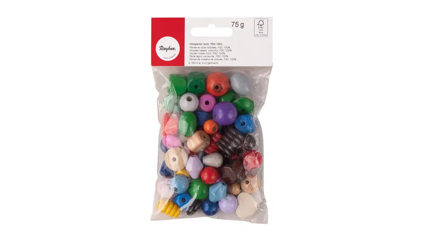 Rayher Holzperlen bunt, 75g 75 g
