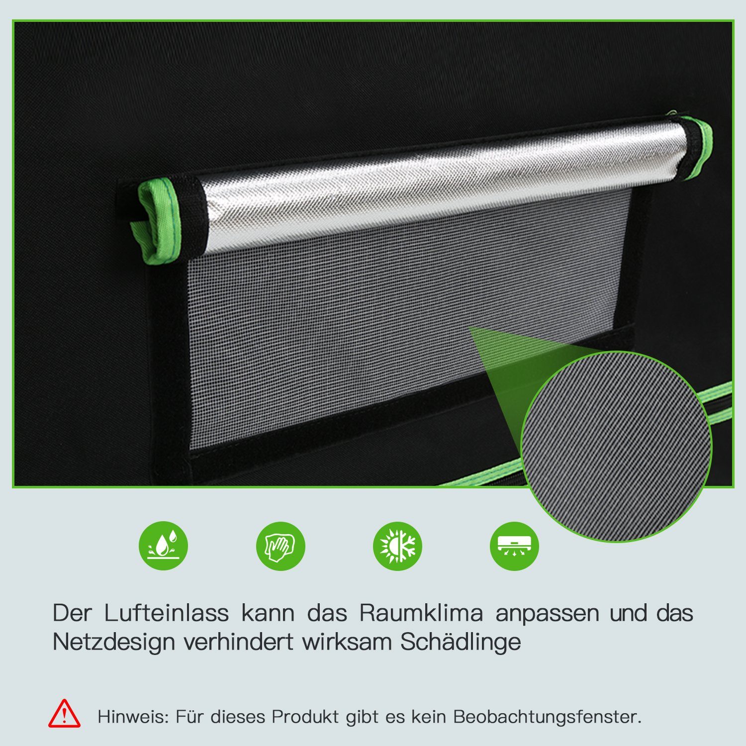 Clanmacy Anlehngewächshaus BxTxH: 100 x 100 x 200cm, Growbox Anbau Zelt Growzelt Gewächszelt Zuchtschrank Reflective luftig Wasserdicht für Homegrowing Indoor Pflanzenzucht Grow Tent (100 x 100 x 200) cm