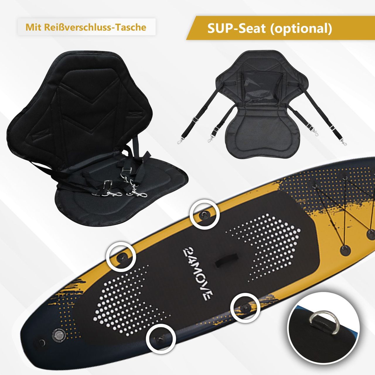 TroniTechnik 24MOVE® Standup Paddle Board SUP, inkl. Zubehör, Paddel Hochdruckpumpe,SPECIAL FORCE,366x80x15cm