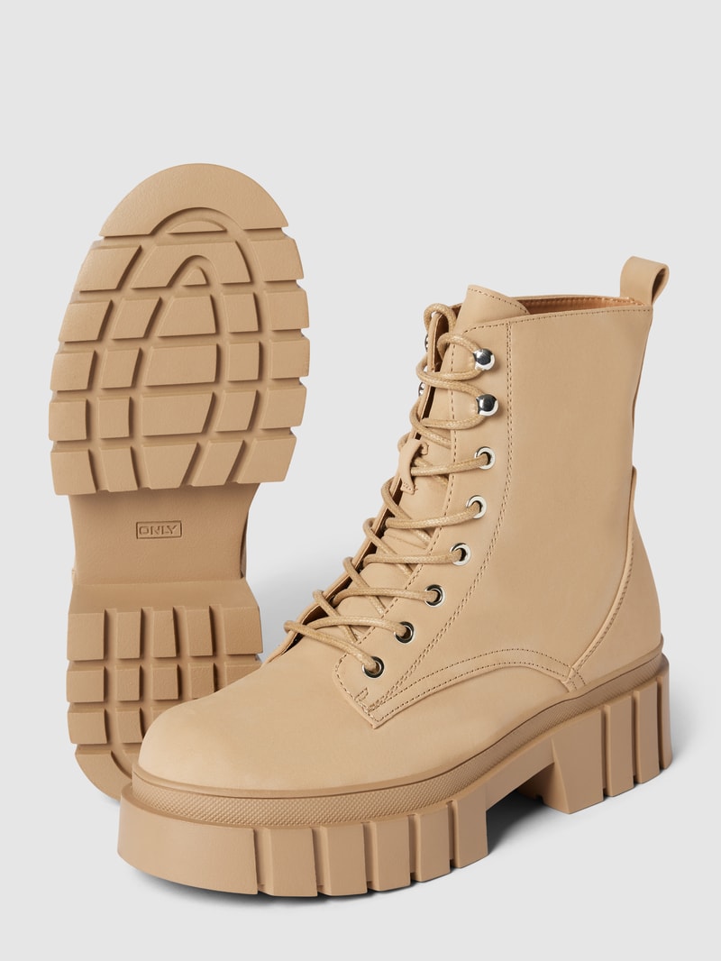 Stiefel mit Plateau-Sohle Modell 'BAIZA' in beige