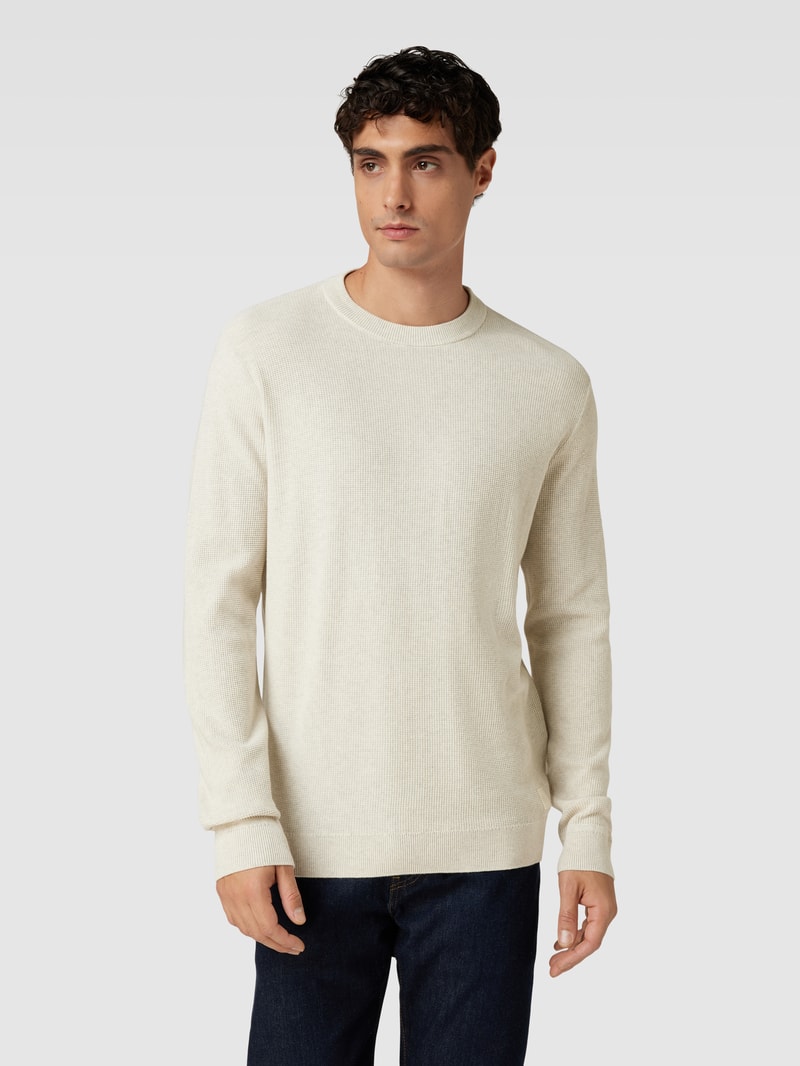 Strickpullover mit Strukturmuster in offwhite