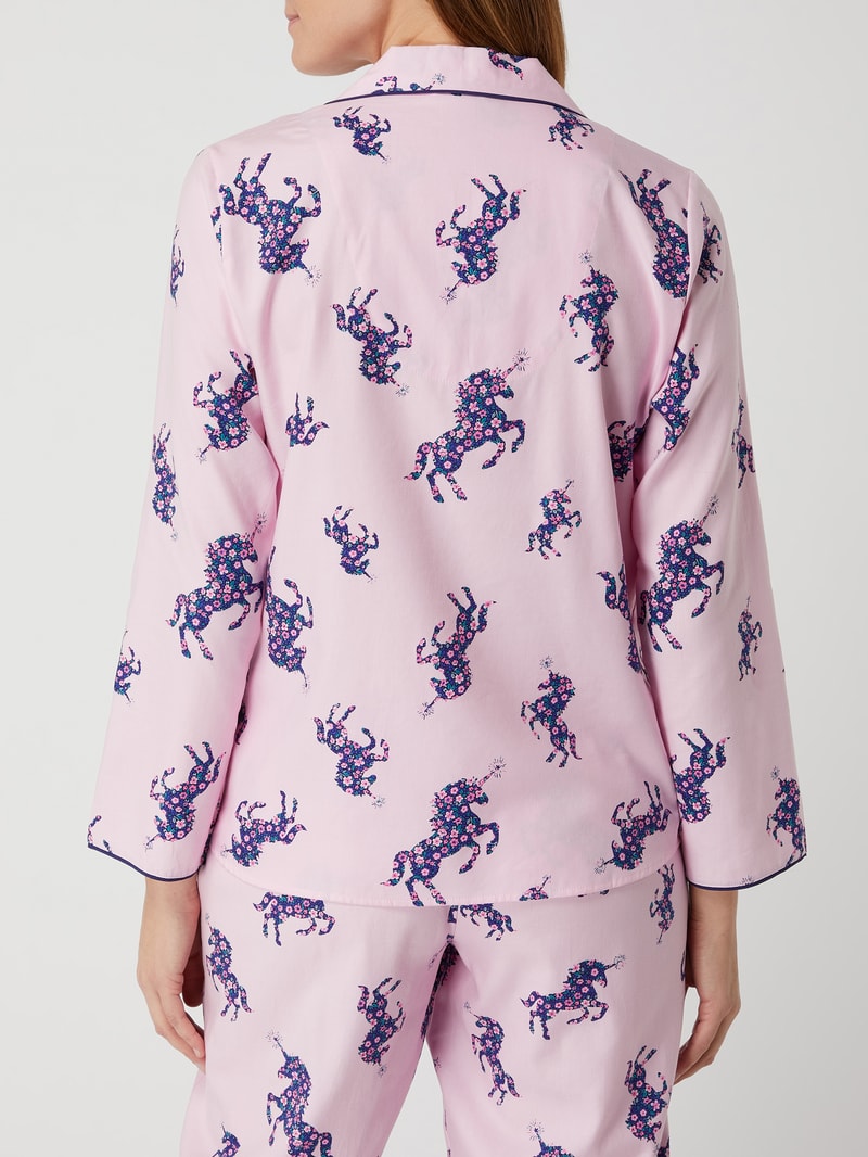 Pyjama-Oberteil aus Baumwoll-Modal-Mix Modell 'Ariana' in rosa