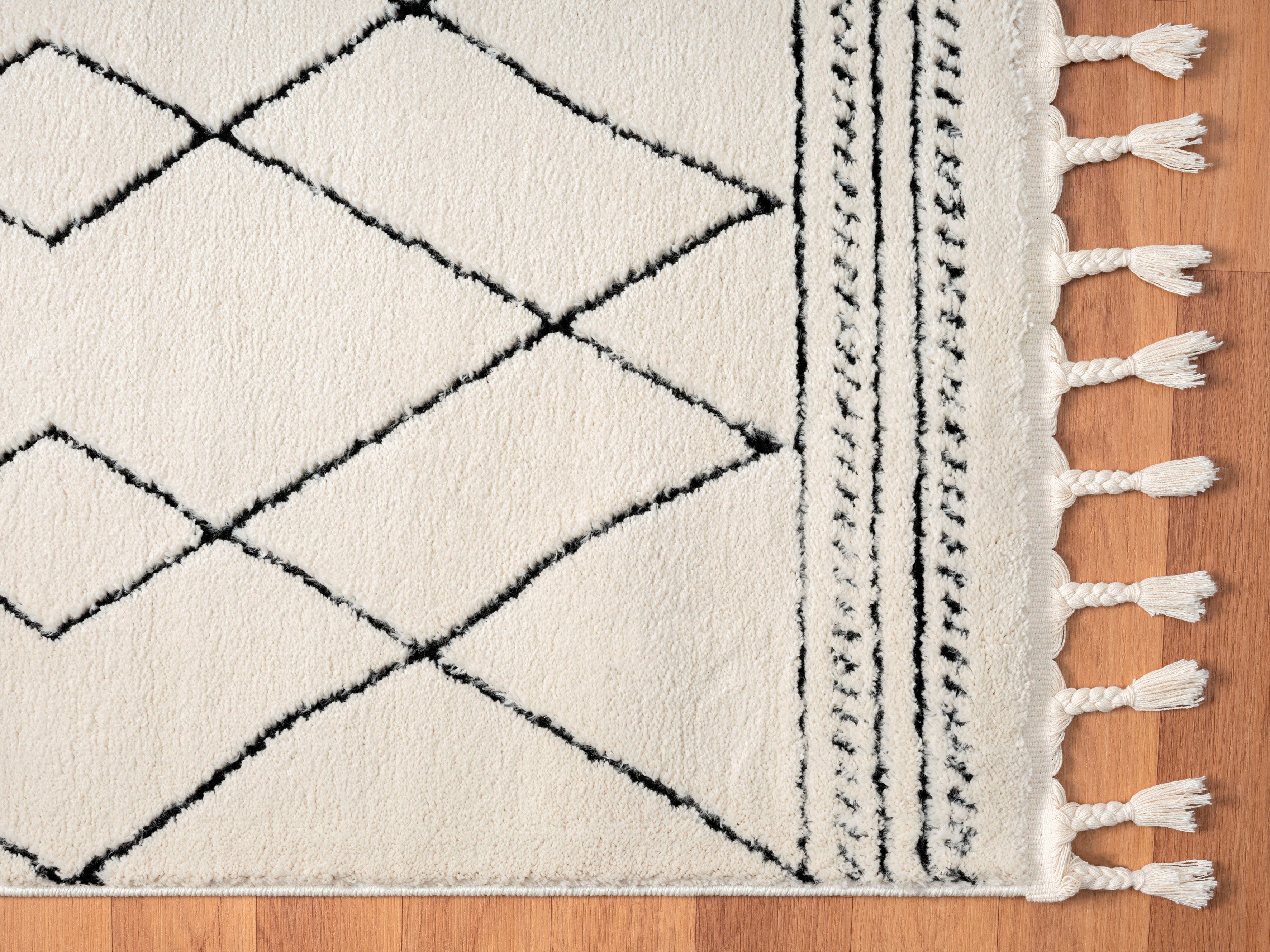Hochflor-Läufer Moroccan Design Light, Myflair Möbel & Accessoires, rechteckig, Höhe: 24 mm, modern, marokkanisches Design, Rauten Muster, weich durch Hochflor