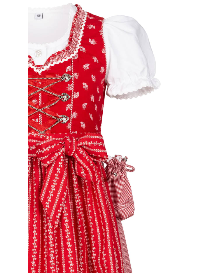 Nübler Kinderdirndl 3-teilig Larissa in Rot günstig kaufen