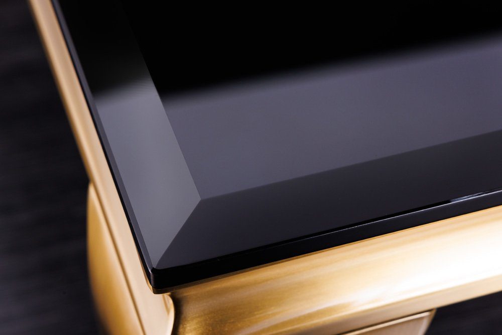 riess-ambiente Couchtisch MODERN BAROCK 100cm schwarz / gold (Einzelartikel, 1-St), Wohnzimmer · Glasplatte · Edelstahl · eckig
