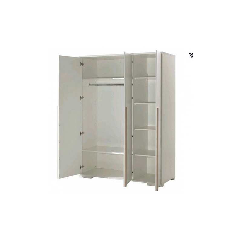 Armoire 3 portes London blanc mat