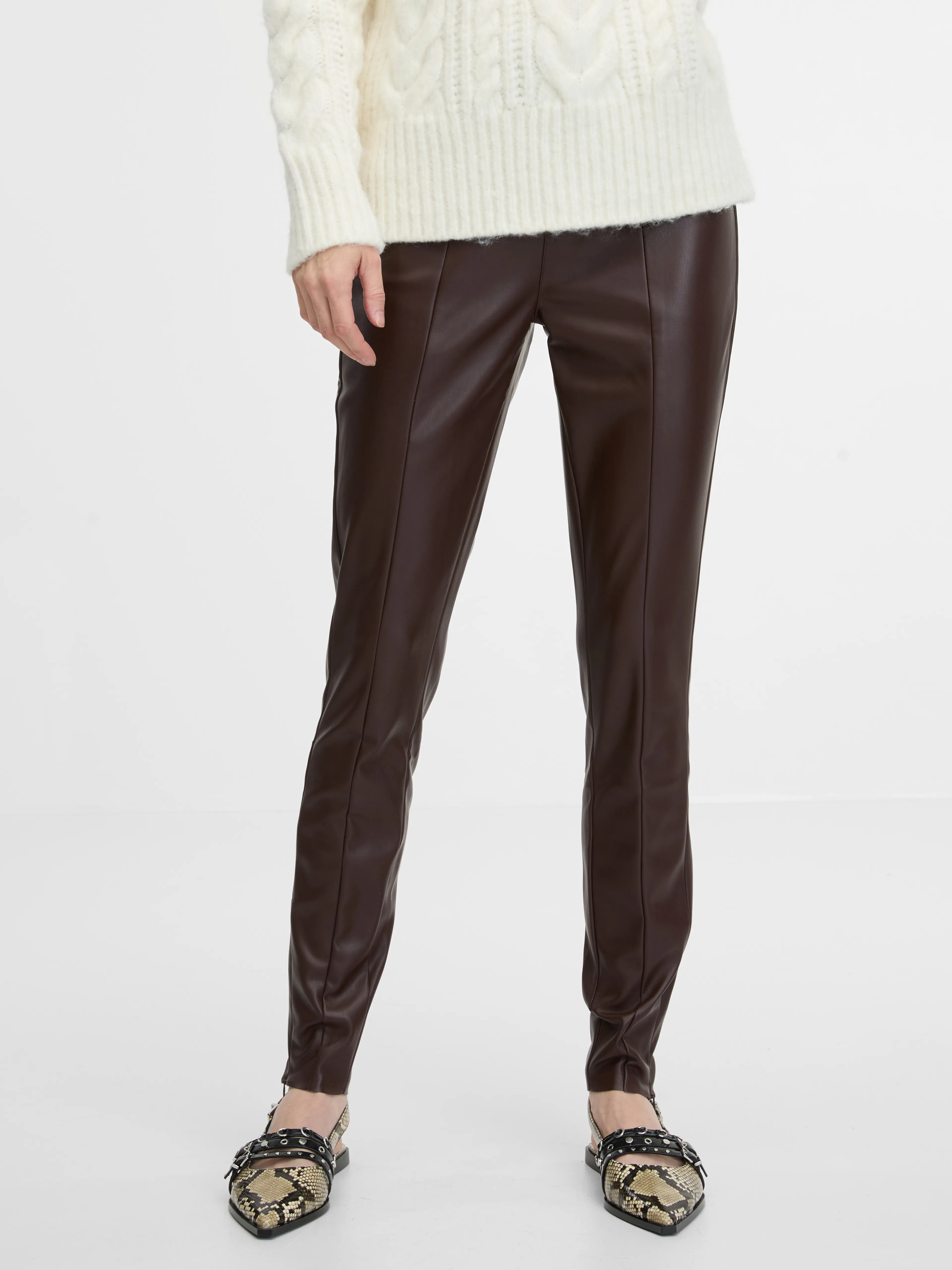 Braune Damen Lederhose ORSAY