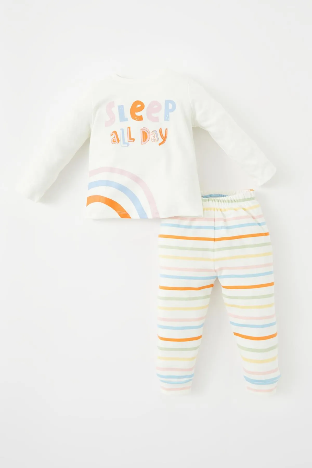 DeFacto  Gestreiftes Langarm-Pyjama-Set für Babys