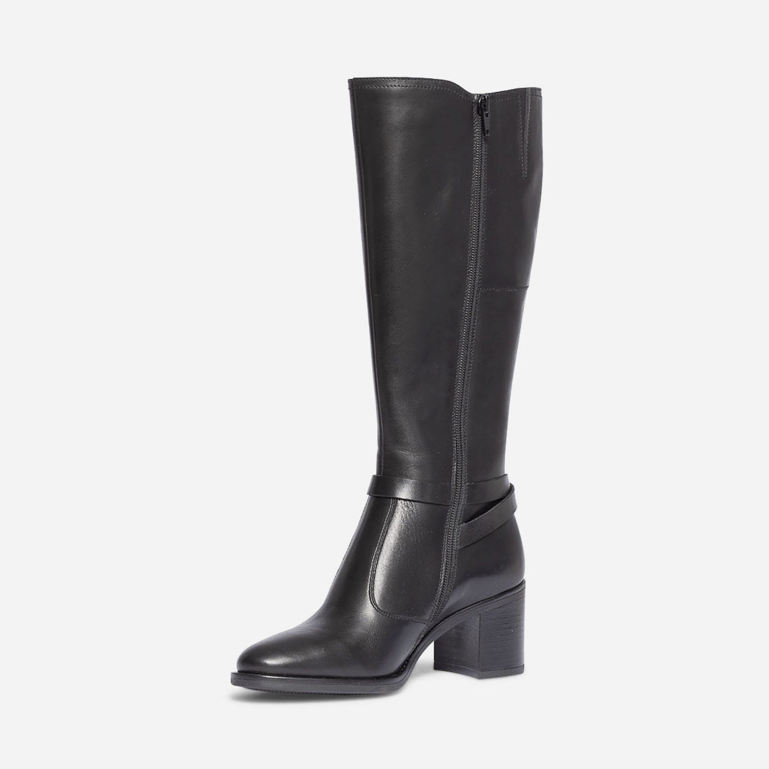 Botte noire en cuir éco-conçu
